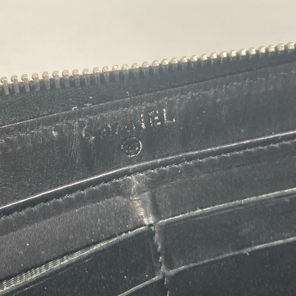 CHANEL Black Lambskin Leather Logo Wallet - Picture 12 of 16